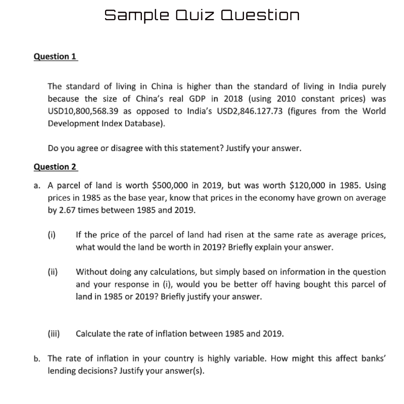 quiz sample